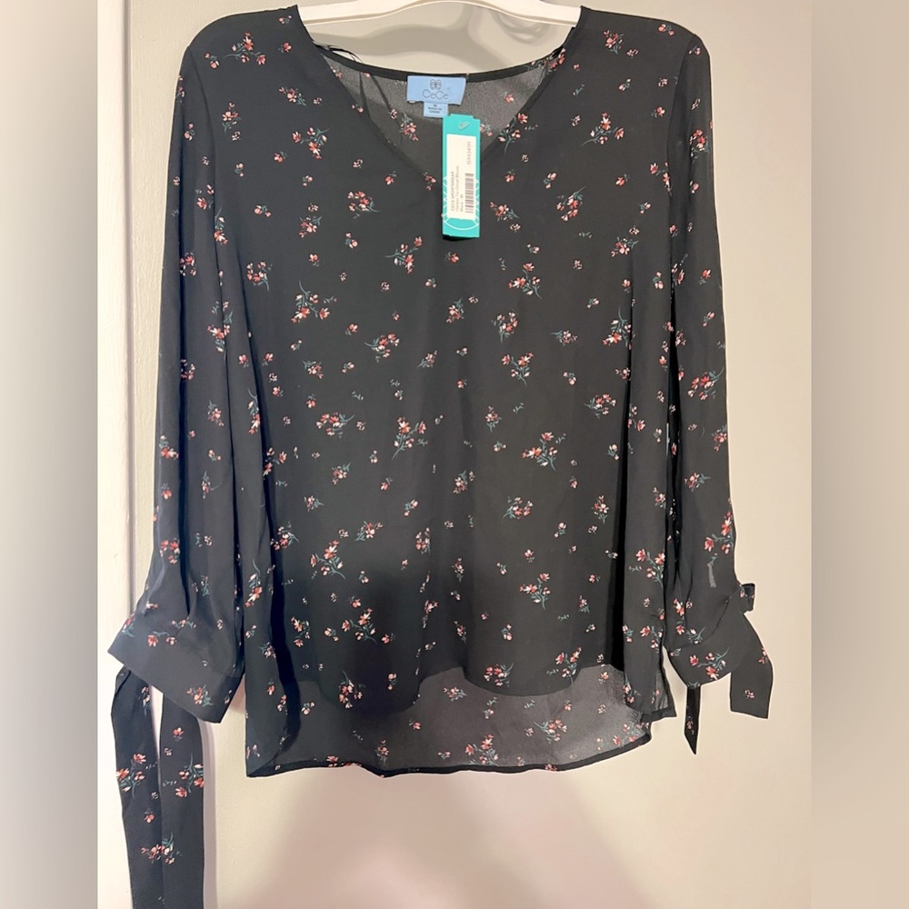 Black and Floral Blouse